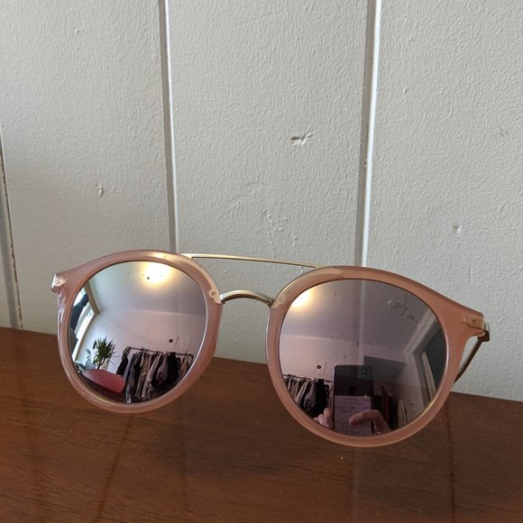 Pink round mirror sunglasses - Picture 2 of 2
